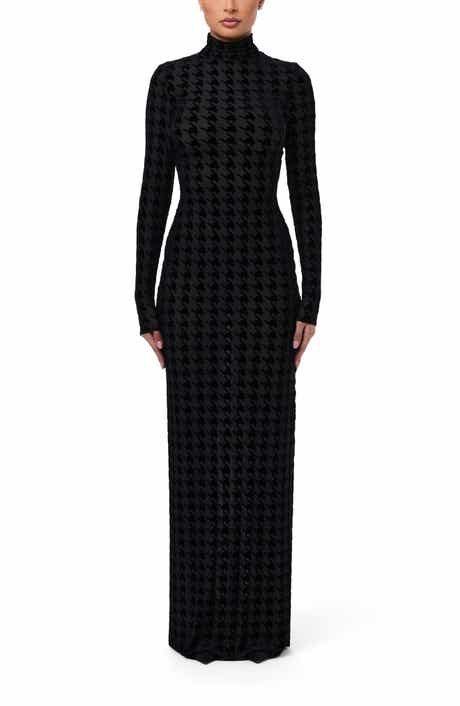 Naked Wardrobe Burnout Long Sleeve Maxi Dress