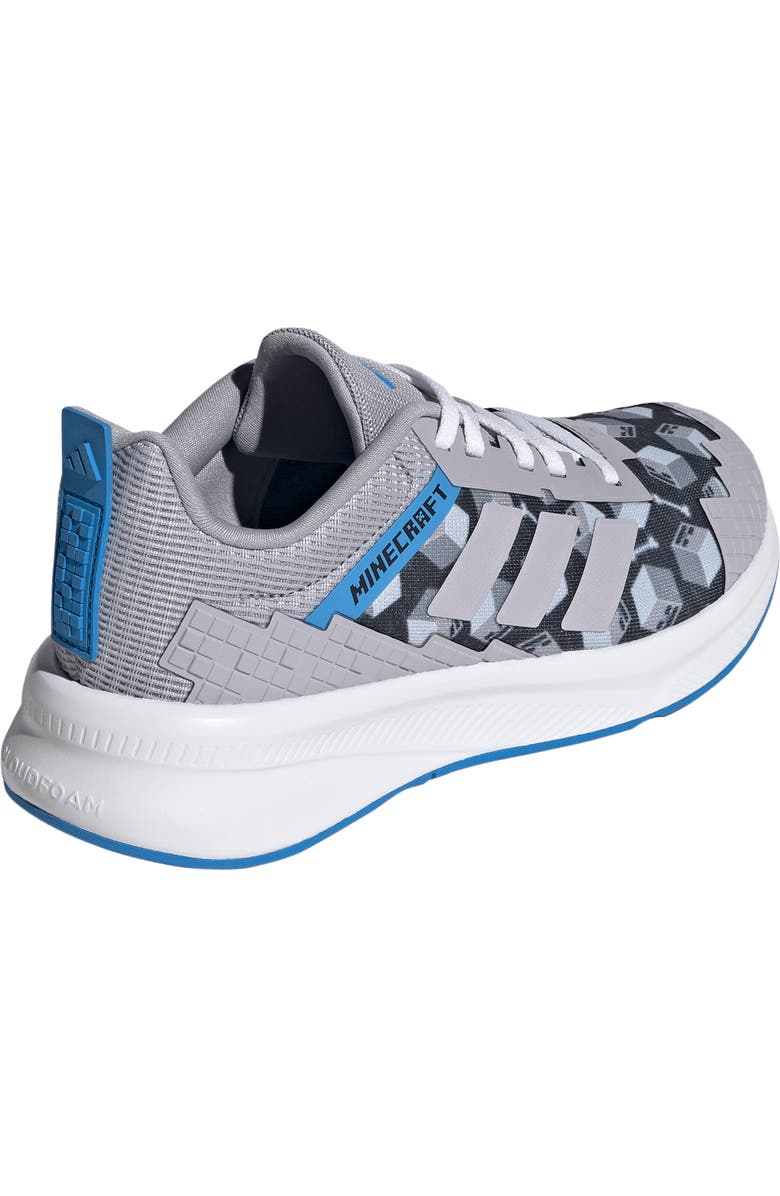 adidas x Minecraft<sup>®</sup> Kids' Fortarun 4.0 Sneaker, Alternate, color, Glory Grey/ Lucid Ray Blue