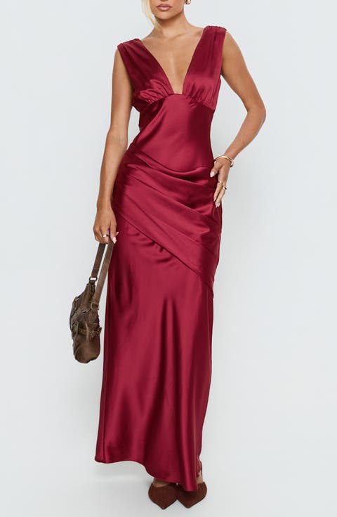 False Alarm Plunge Asymmetrical Gown