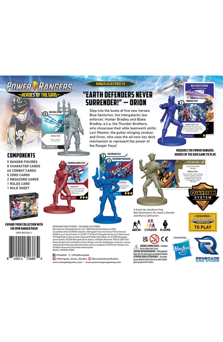 Renegade Game Studios Power Rangers Heroes Of The Grid Age 14+, Alternate, color, Multicolored