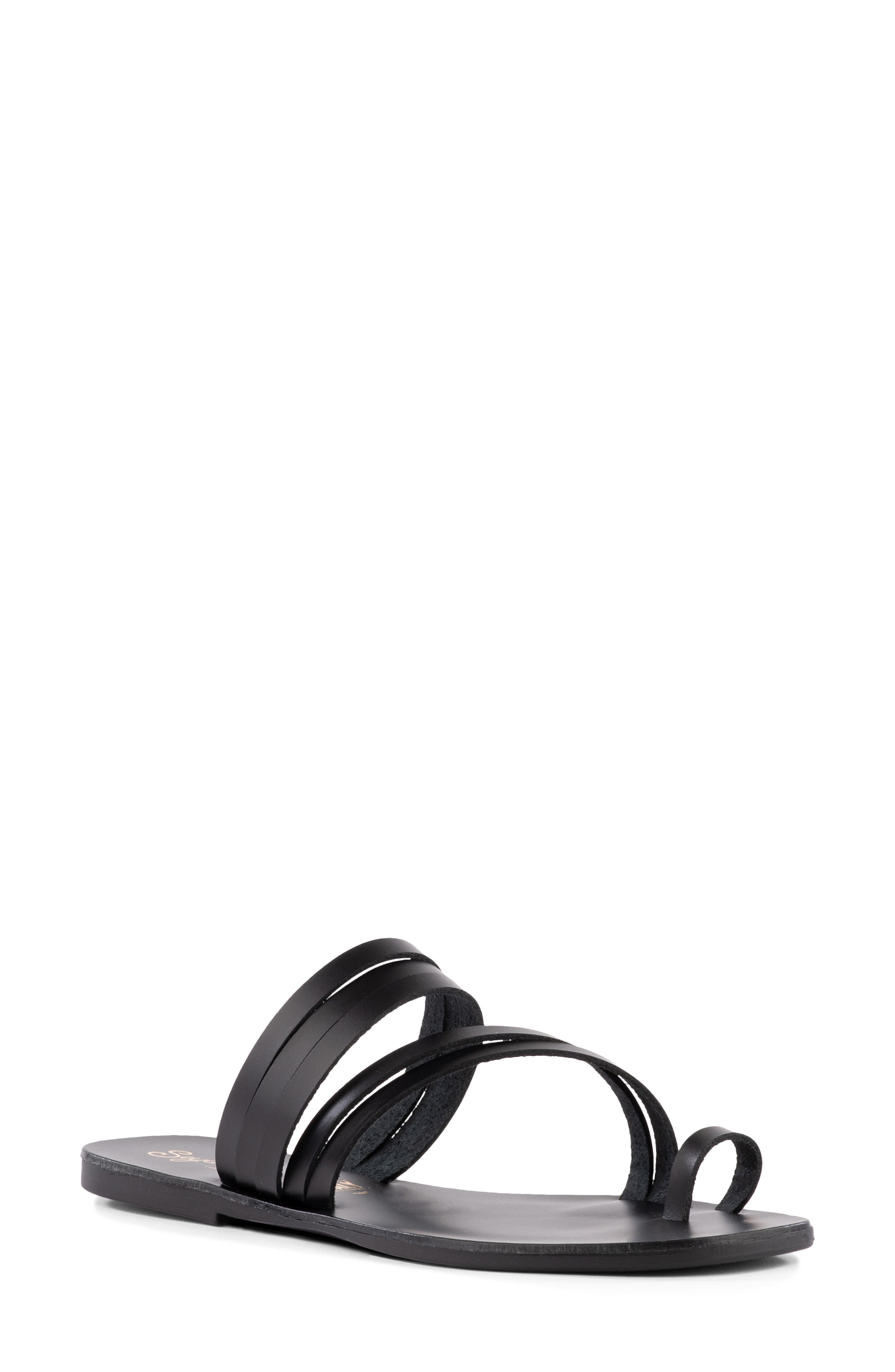 Seychelles Summer Rain Toe Loop Sandal, Main, color, Black