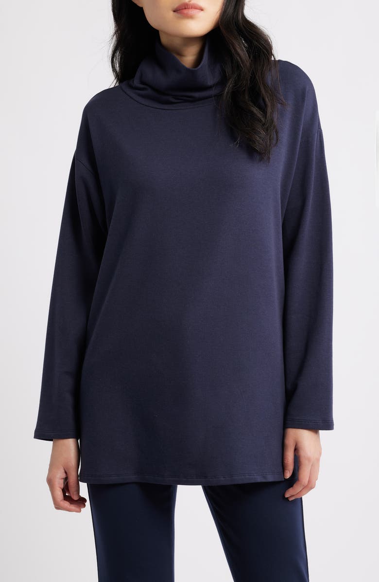 Eileen Fisher Cowl Neck Knit Top, Main, color, Ink
