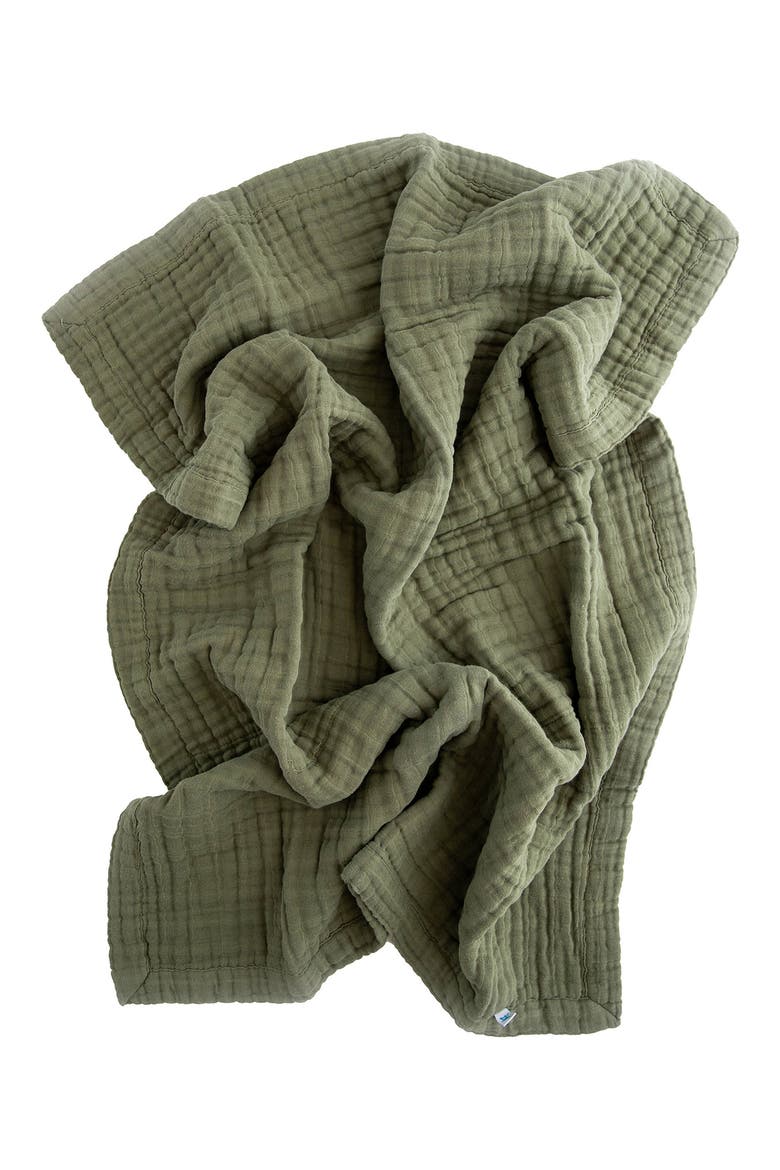 Cotton Muslin Baby Quilt, Alternate, color, FERN