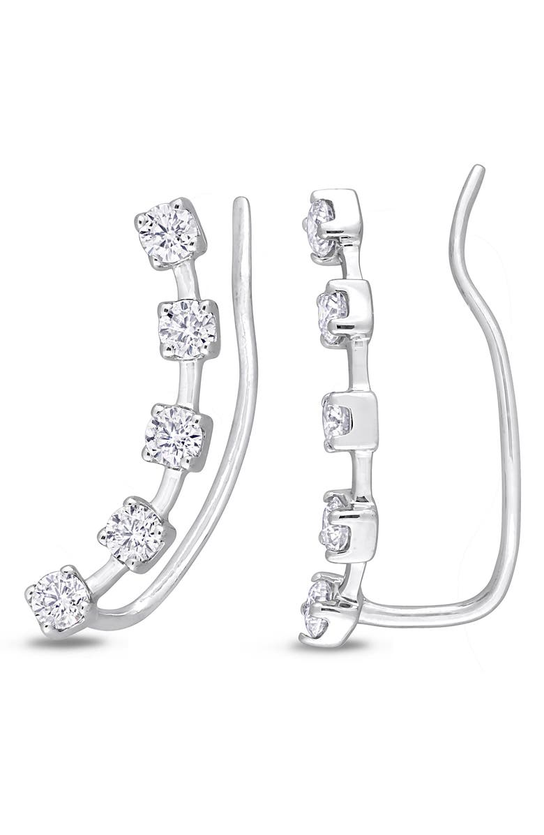 DELMAR Lab Created Moissanite Ear Crawlers, Main, color, White