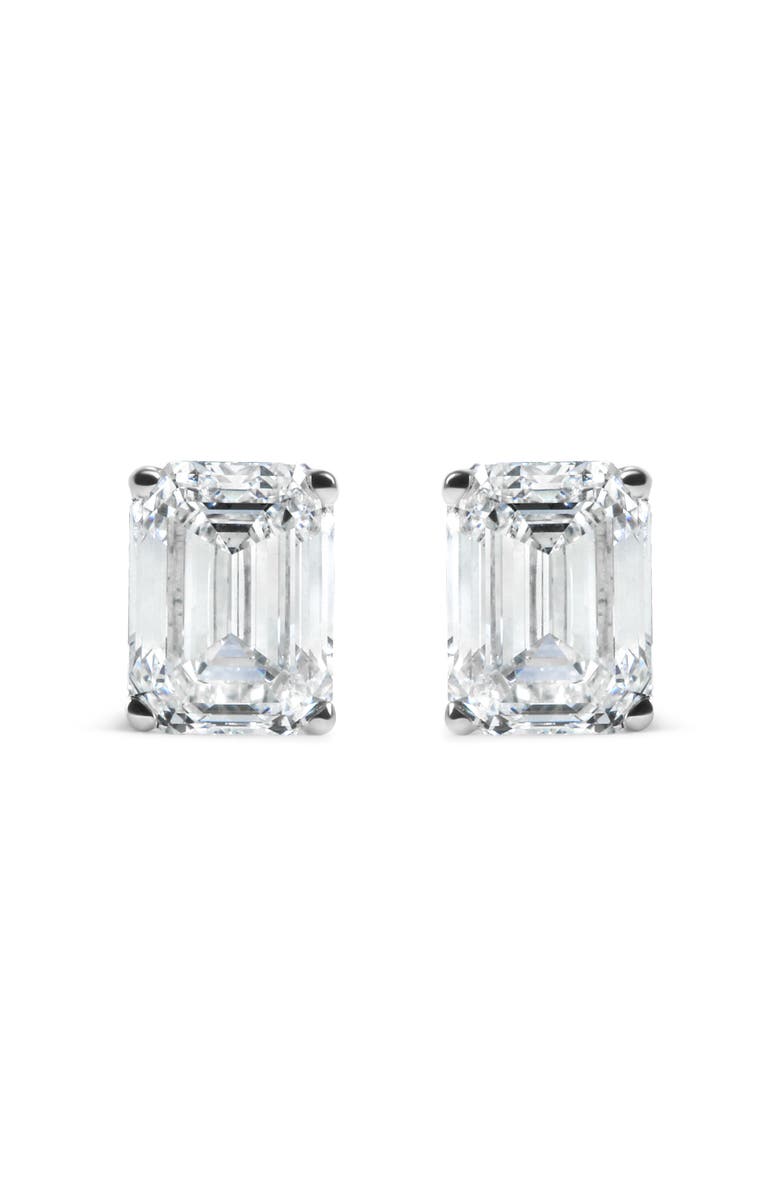 Haus of Brilliance 14K White Gold 2.0 Ct Emerald Lab Grown Diamond Solitaire Stud Earrings, Main, color, White