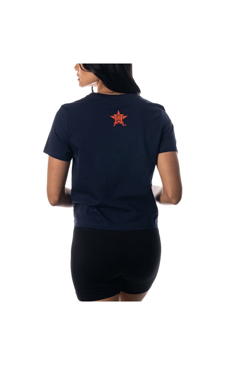 THE WILD COLLECTIVE Women's The Wild Collective Navy Houston Astros Twist Front T-Shirt, Alternate, color, Navy