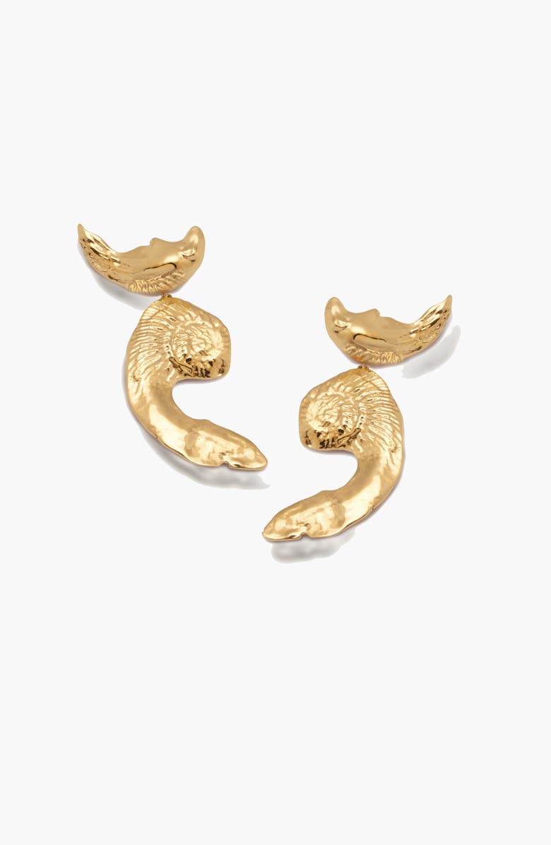 YOJ Vechi Shell Earrings in Gold, Main, color, Gold