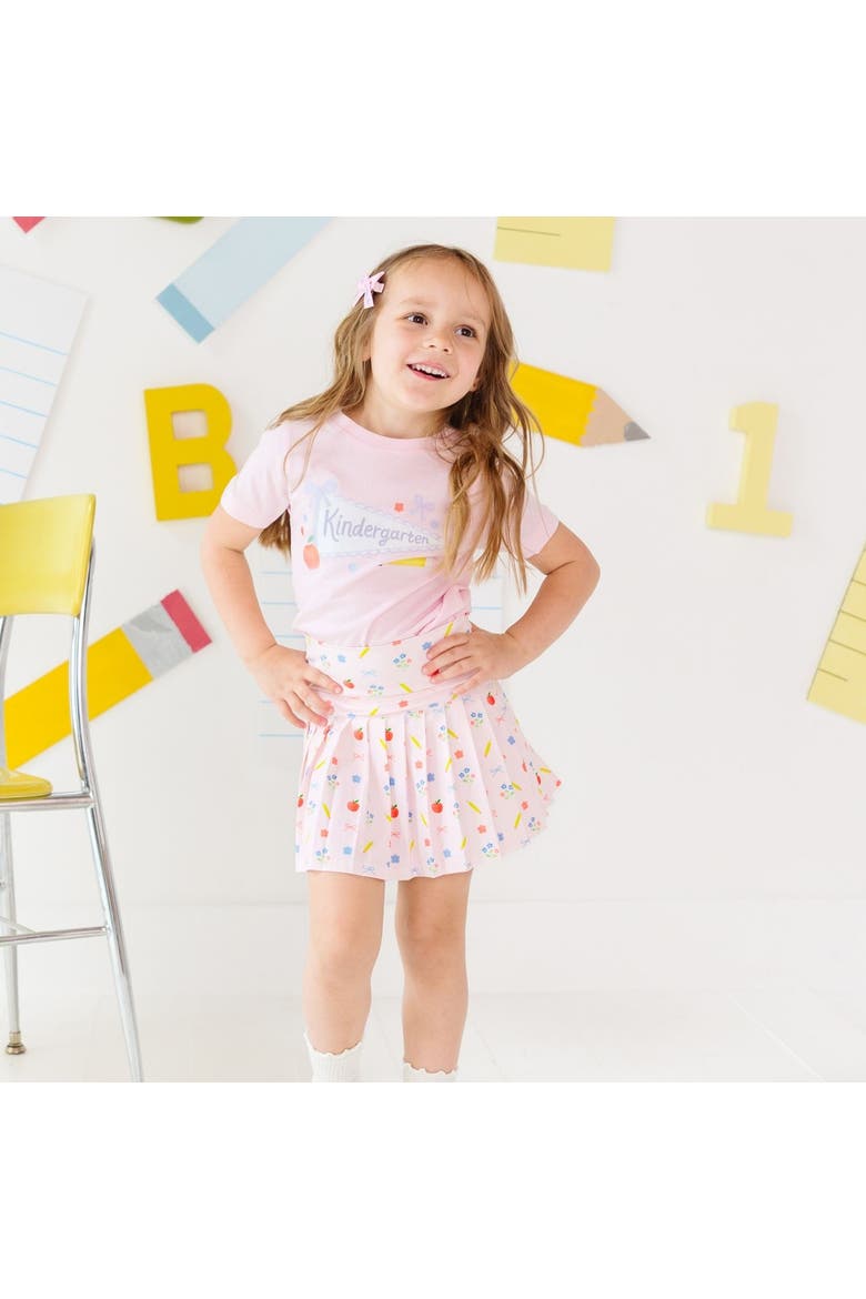 Kindergarten Pennant Short Sleeve T-Shirt, Alternate, color, Ballet Pink