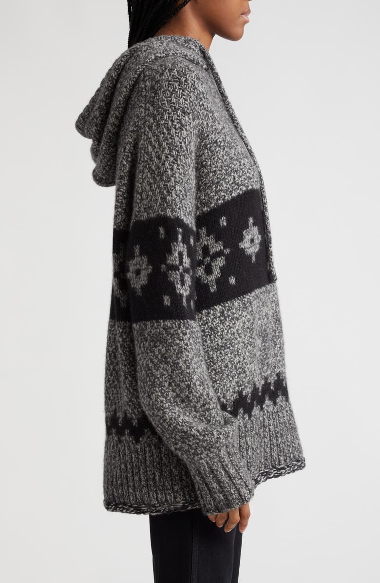 Khaite Dobbi Fair Isle Oversize Cashmere Hoodie, Alternate, color, 
