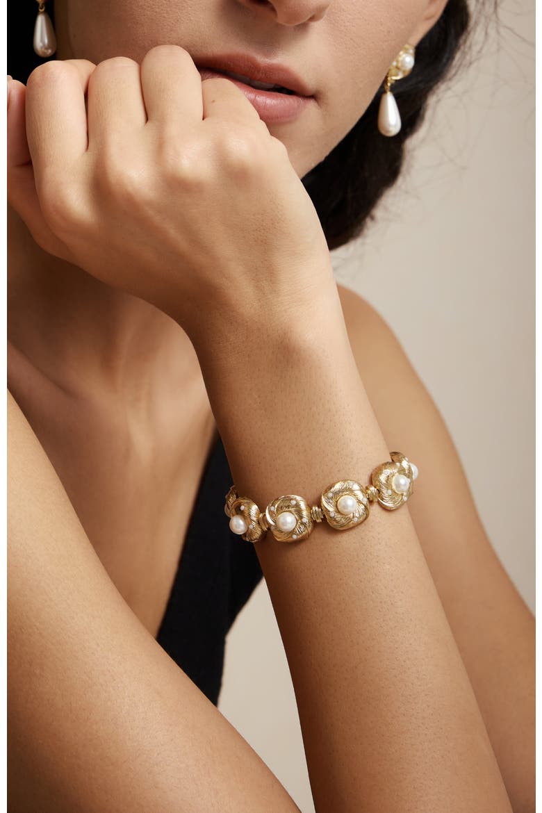 Canary Bracelet, Alternate, color, Gold & White