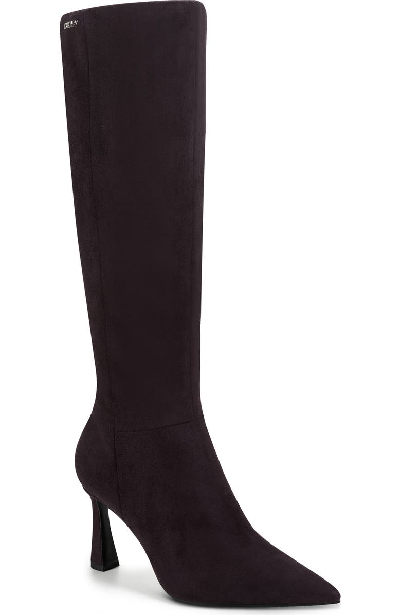 DKNY Cainon Pointed Toe Knee High Boot, Main, color, Brown