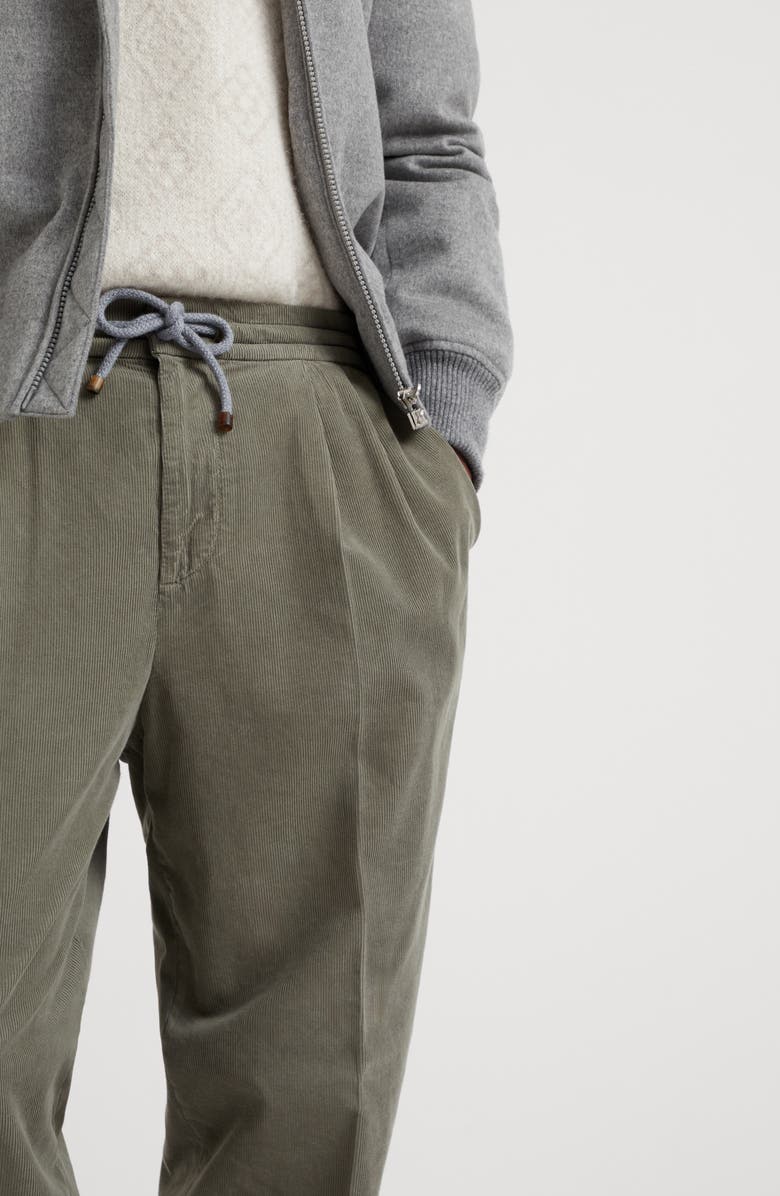 Brunello Cucinelli Leisure fit trousers with drawstring, Alternate, color,