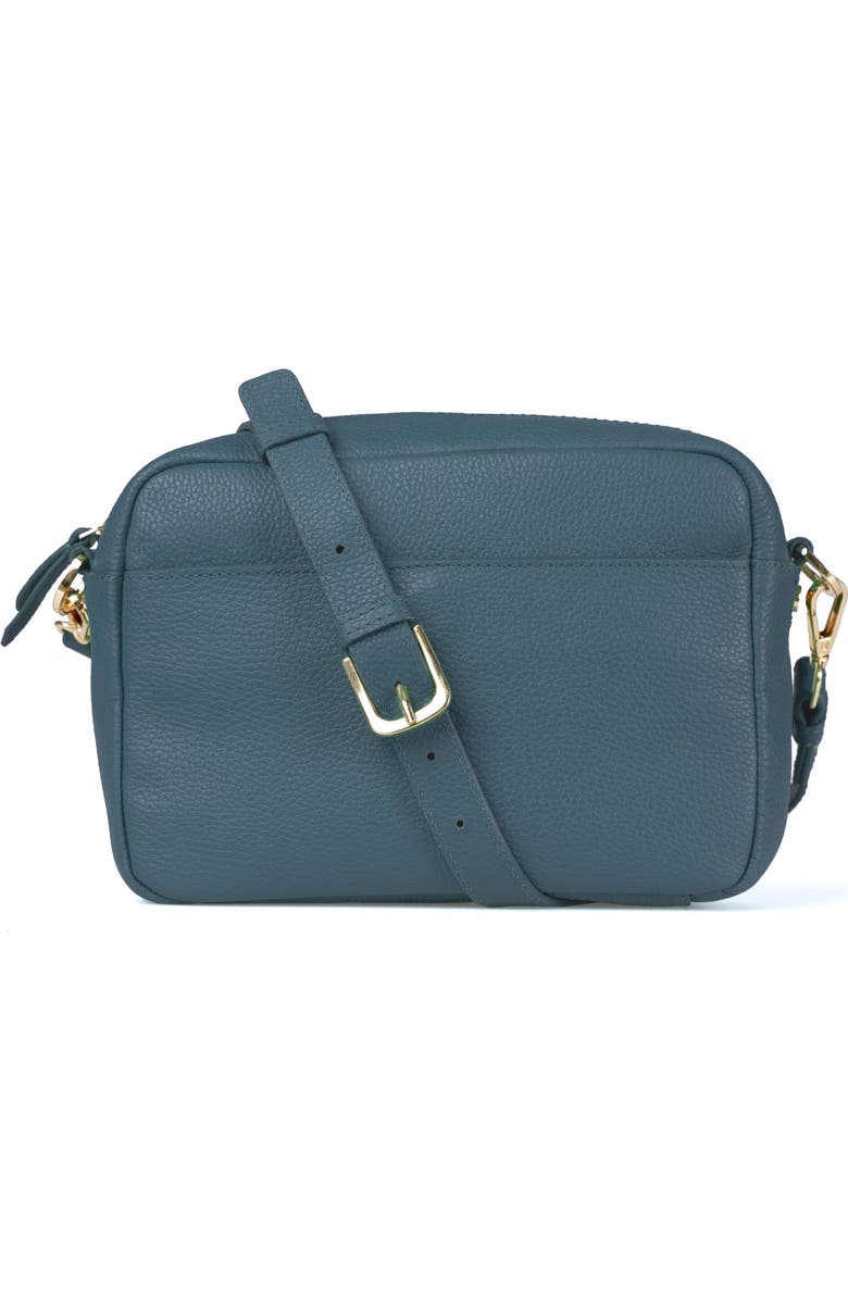 Kettlewell Leather Cross Body Bag, Main, color, Grey Teal