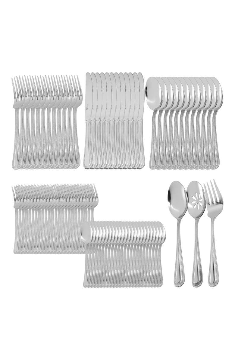 Gibson Home 87 Piece Stainless Steel Flatware and Serving Utensil Set, Main, color, Silver