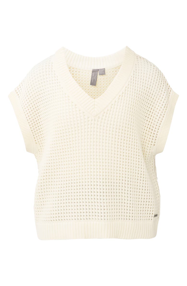 Sweaty Betty Tides High Open Stitch Cotton Sweater, Alternate, color, Coconut Cream