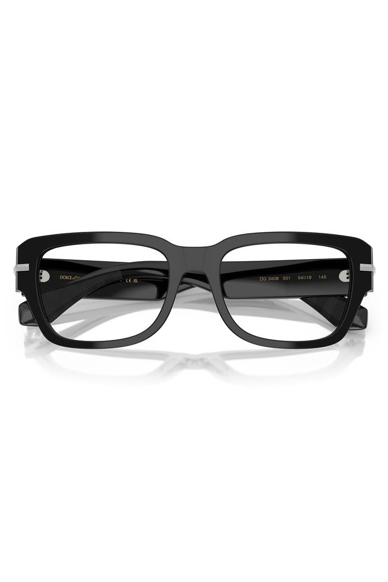 54mm Square Optical Glasses, Alternate, color, BLACK