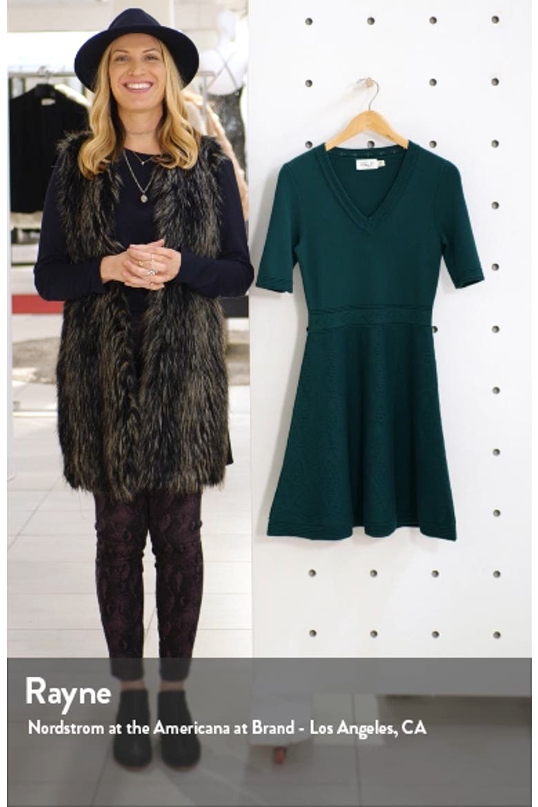 Pointelle Fit & Flare Sweater Dress video