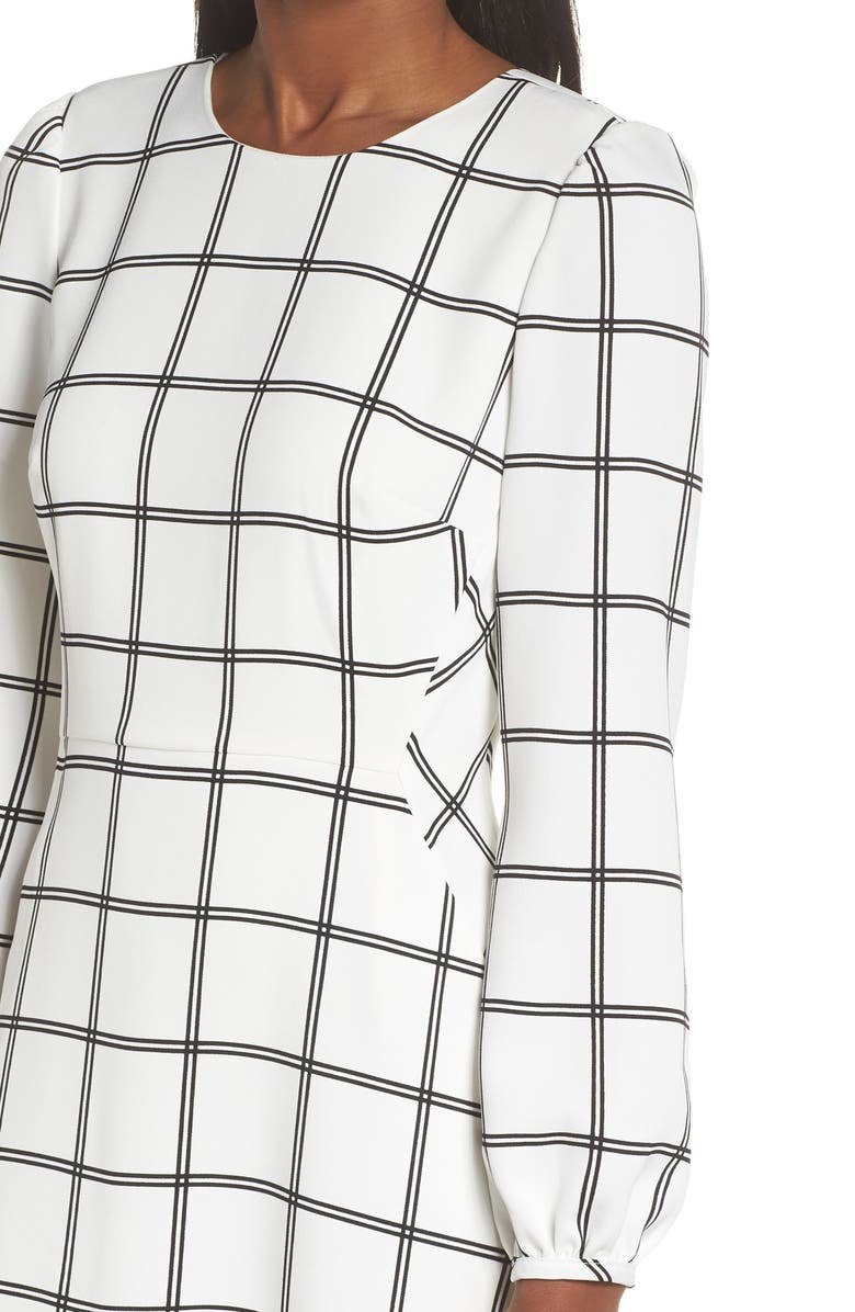 J.Crew Windowpane Check Dress, Alternate, color, Black Metallic