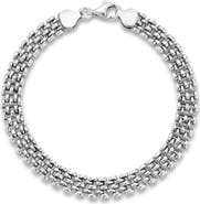 Yield of Men Oxidized Sterling Silver Panther Link Bracelet