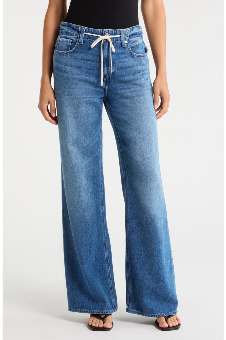 Zoey Tie Waist Wide Leg Jeans, Main, color, SERENITE