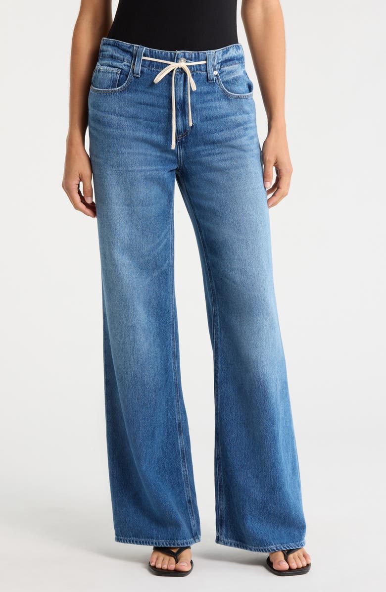 PAIGE Zoey Tie Waist Wide Leg Jeans, Main, color, Serenite