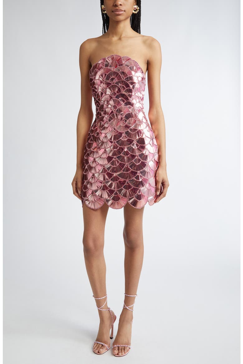 scallop sequin dress Sequin Column Gown With Scallop Pattern 49260