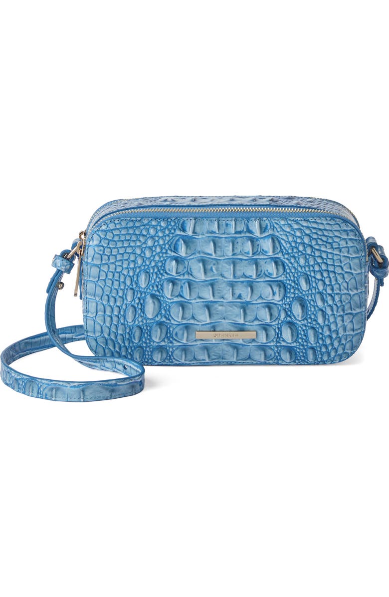 Brahmin Danica Croc Embossed Leather Crossbody Bag, Main, color,