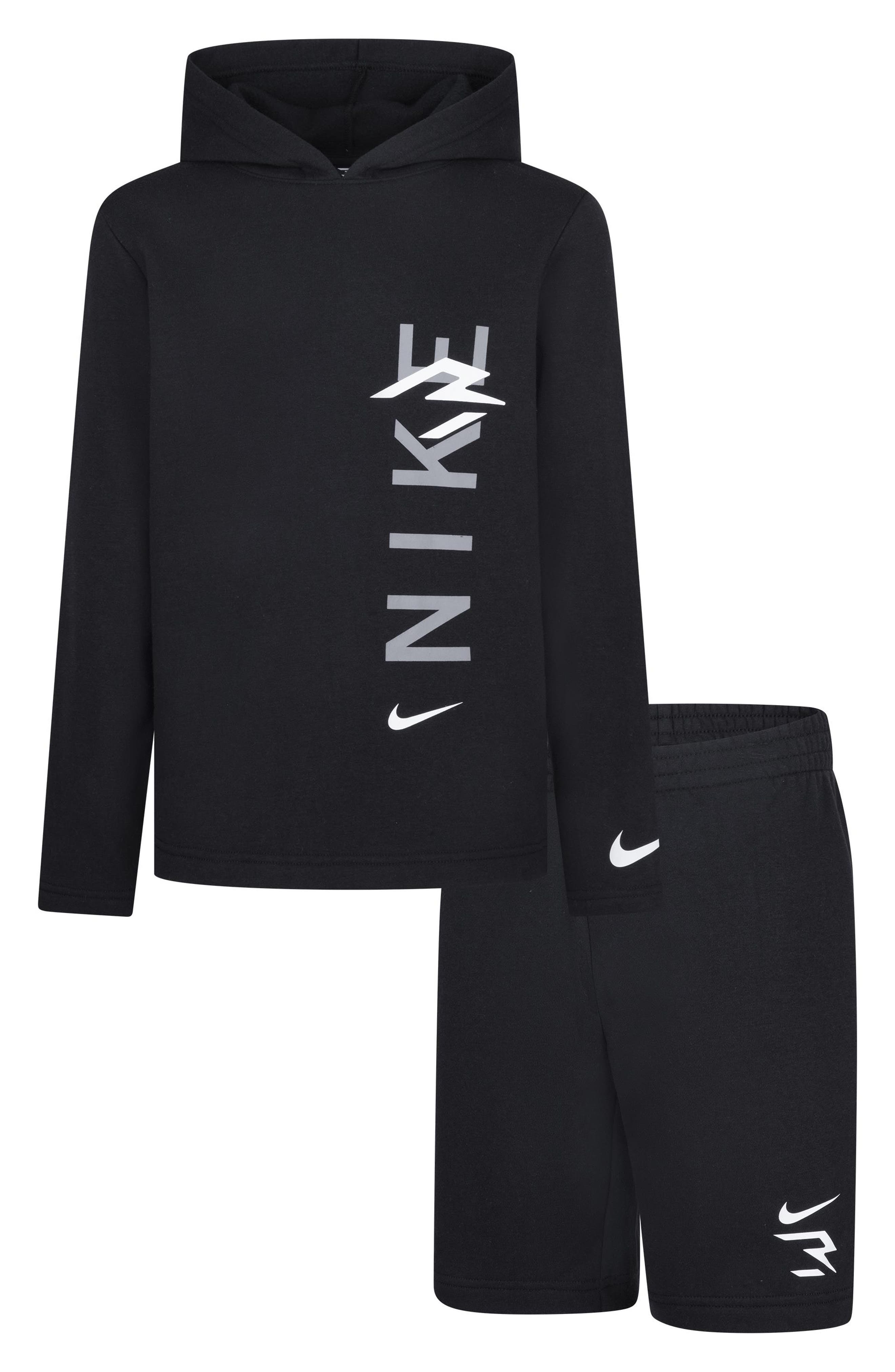 3 Brand Kids' Logo Pullover Hoodie & Shorts Set