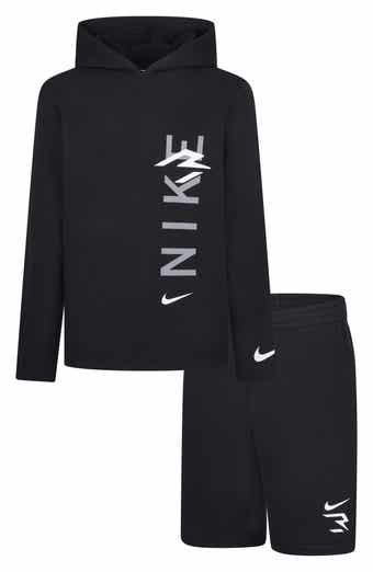 3 Brand Kids' Logo Pullover Hoodie & Shorts Set