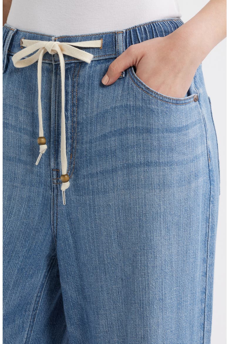 Drawstring Wide Leg Jeans, Alternate, color, MEDIUM INDIGO