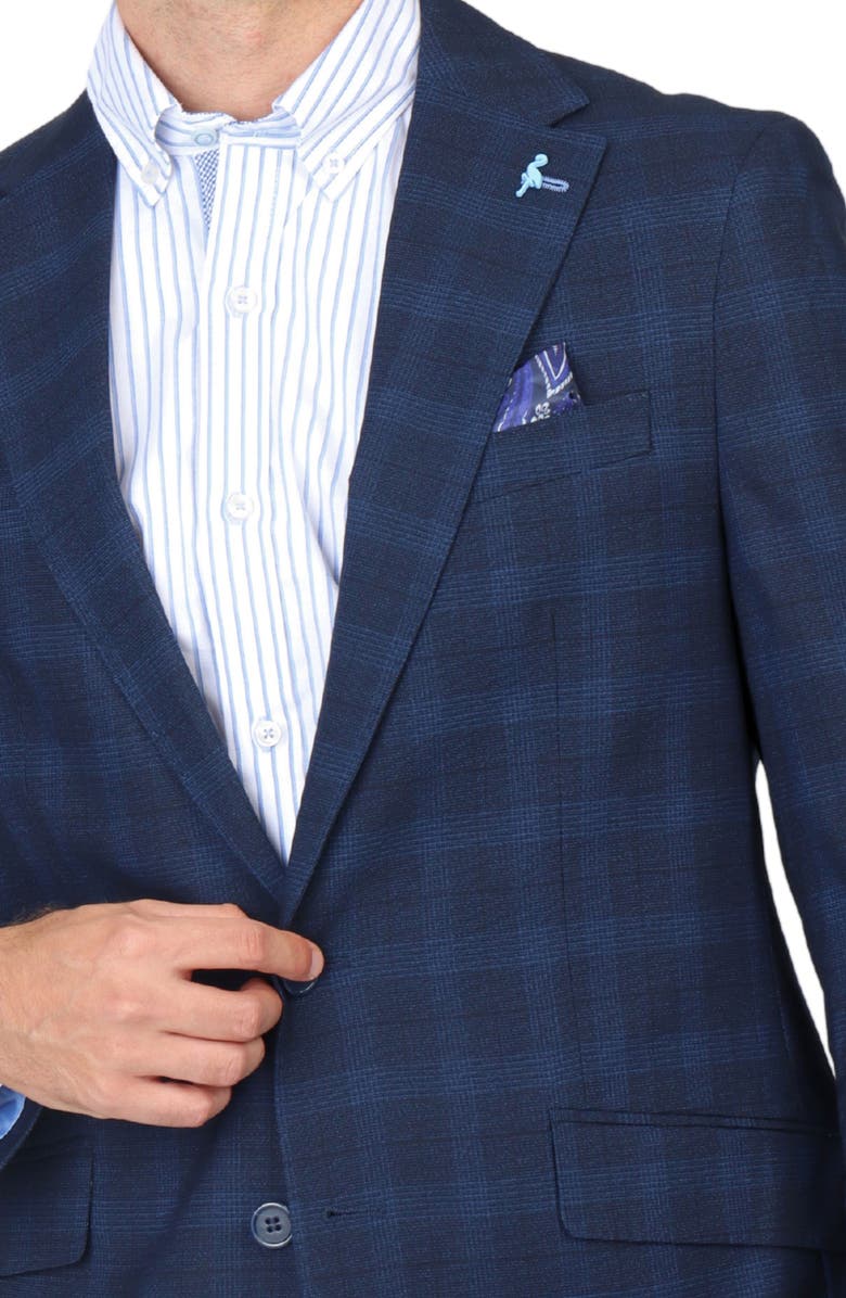 TailorByrd Glen Plaid Sport Coat, Alternate, color, Navy