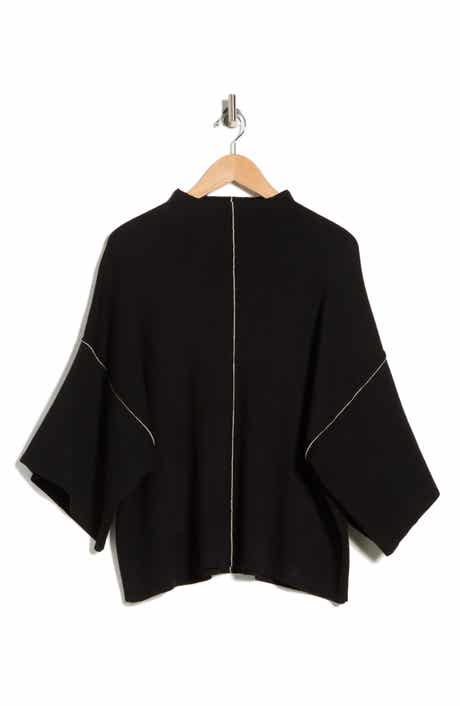 MAX STUDIO Mock Neck Elbow-Length Sleeve Sweater