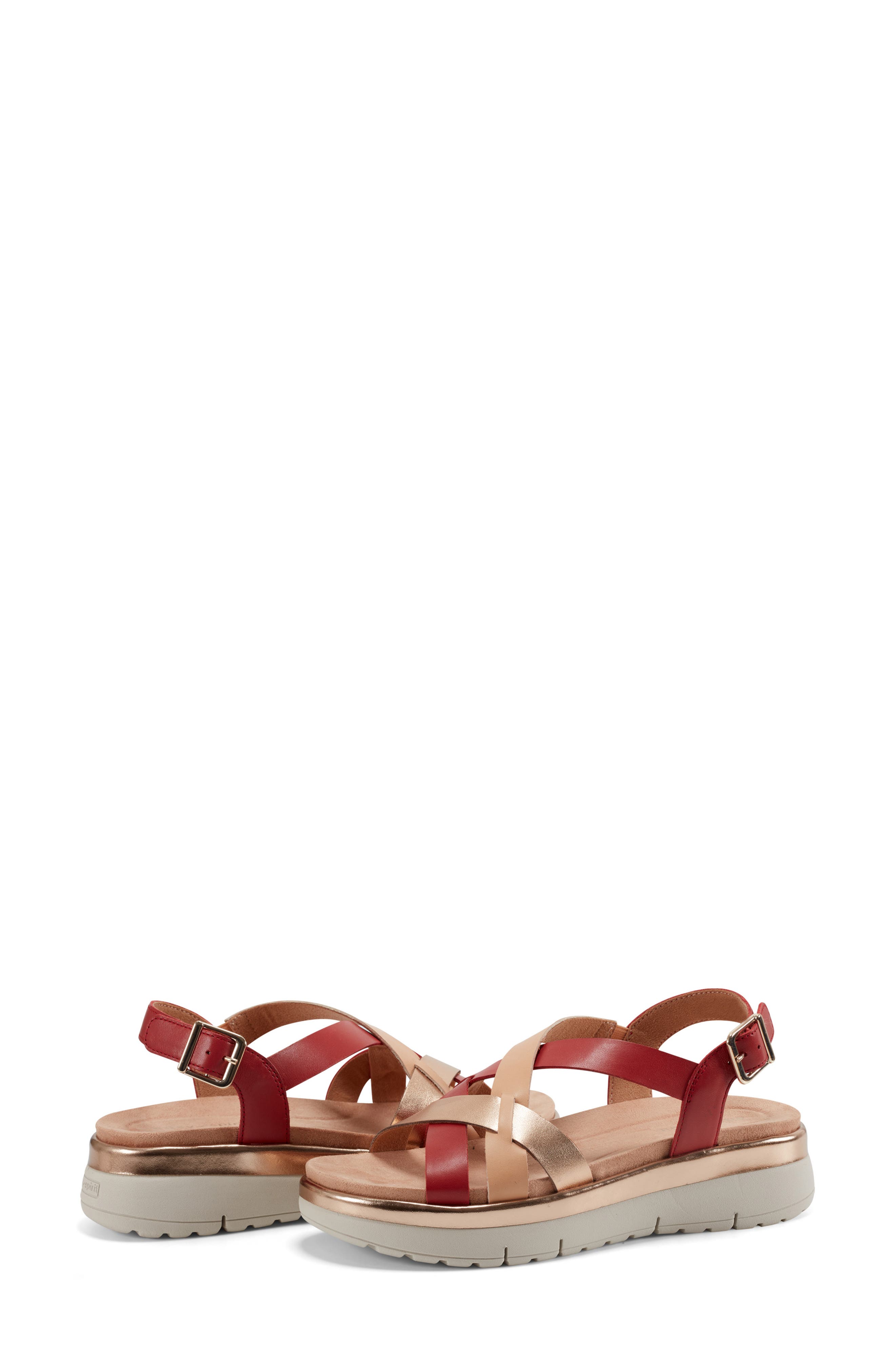 Easy Spirit Indie Slingback Platform Sandal, Alternate, color, Red