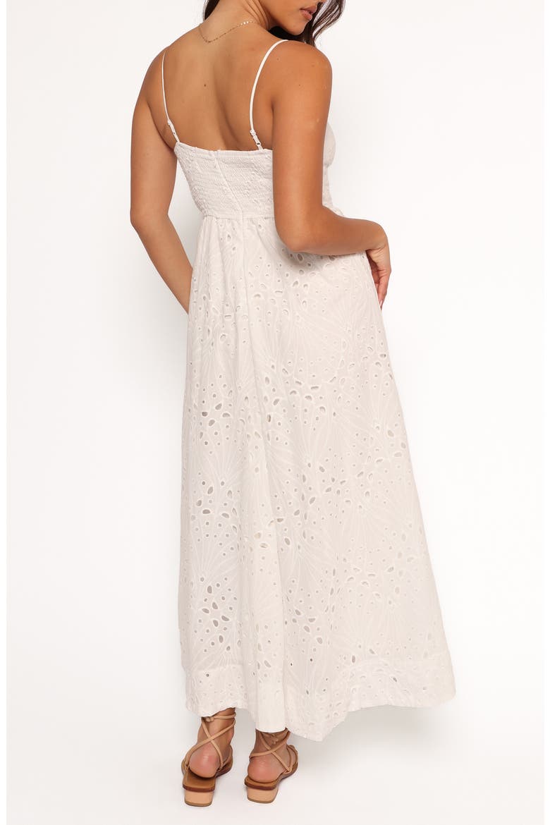 Yasmin Cotton Eyelet Midi Dress, Alternate, color, WHITE