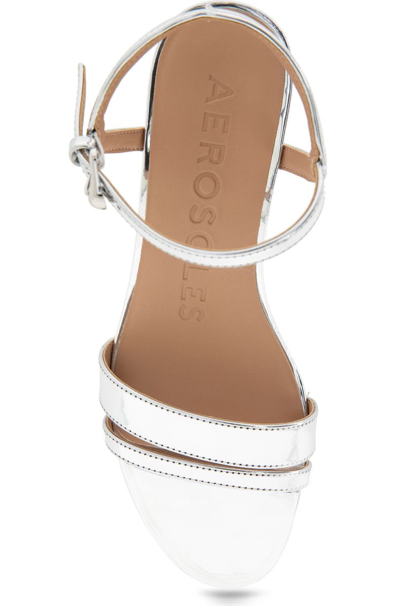 Aerosoles Witt Wedge Sandal, Alternate, color, Silver Mirror Faux Leather
