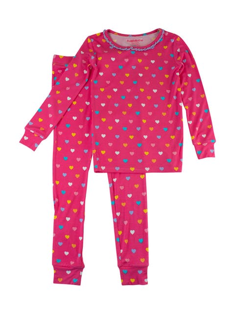 SoftSnooze Girls Ruffle Long Sleeve Pajama Set