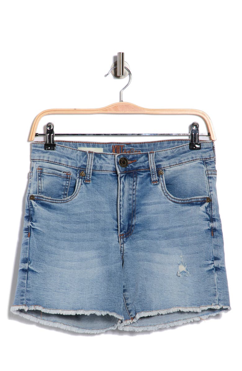 KUT from the Kloth Kity Frayed Denim Boyfriend Shorts, Main, color, Lisianthus