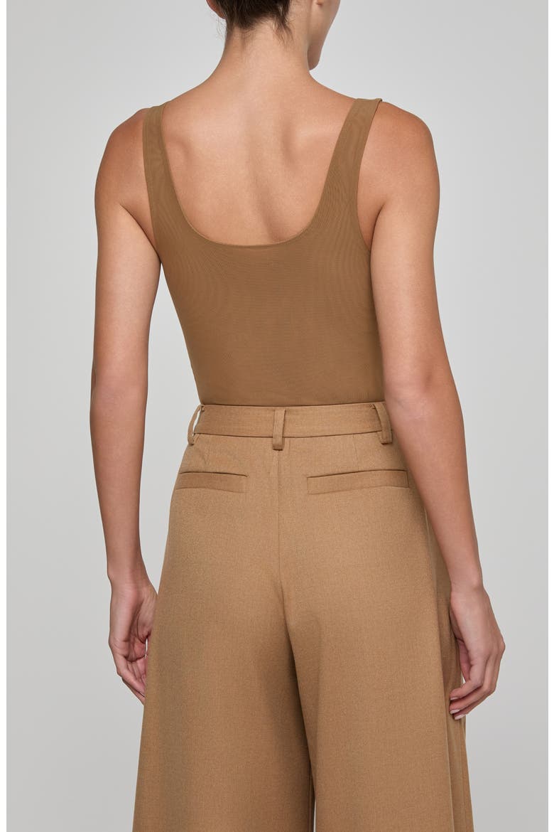 Kalea Scoop Neck Tank Bodysuit, Alternate, color, DARK MACCHIATO