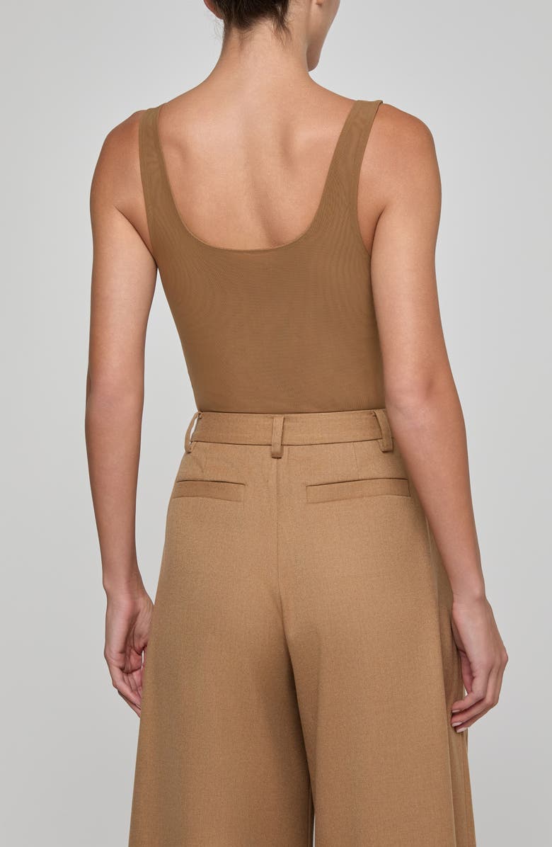L'AGENCE Kalea Scoop Neck Tank Bodysuit, Alternate, color, Dark Macchiato