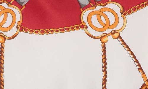 La Fiorentina Chain Print Poncho In Red