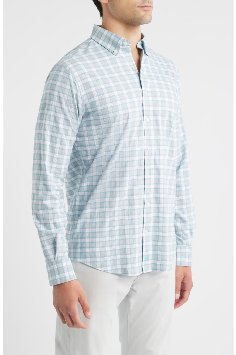 Gatlin Check Performance Button-Up Shirt, Alternate, color, LIGHT GRAY