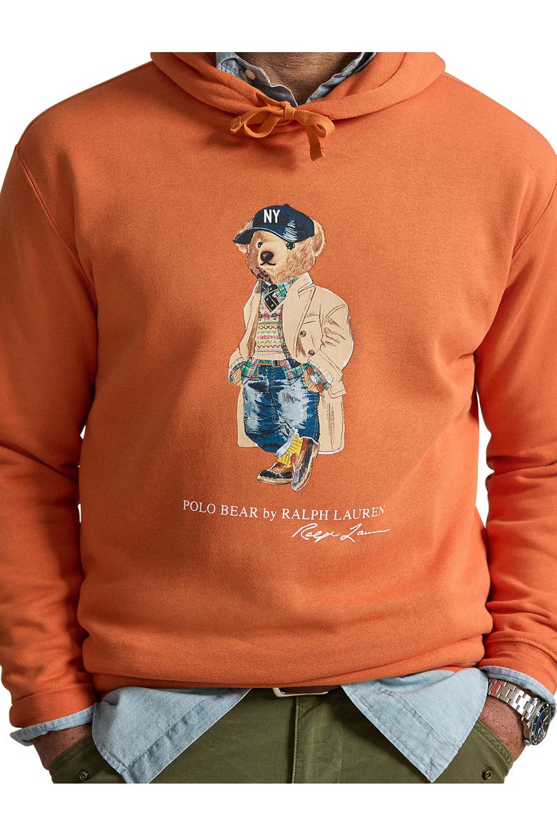Big & Tall Heritage Bear Pullover Hoodie, Alternate, color, SOLAR SKY HRTG BR