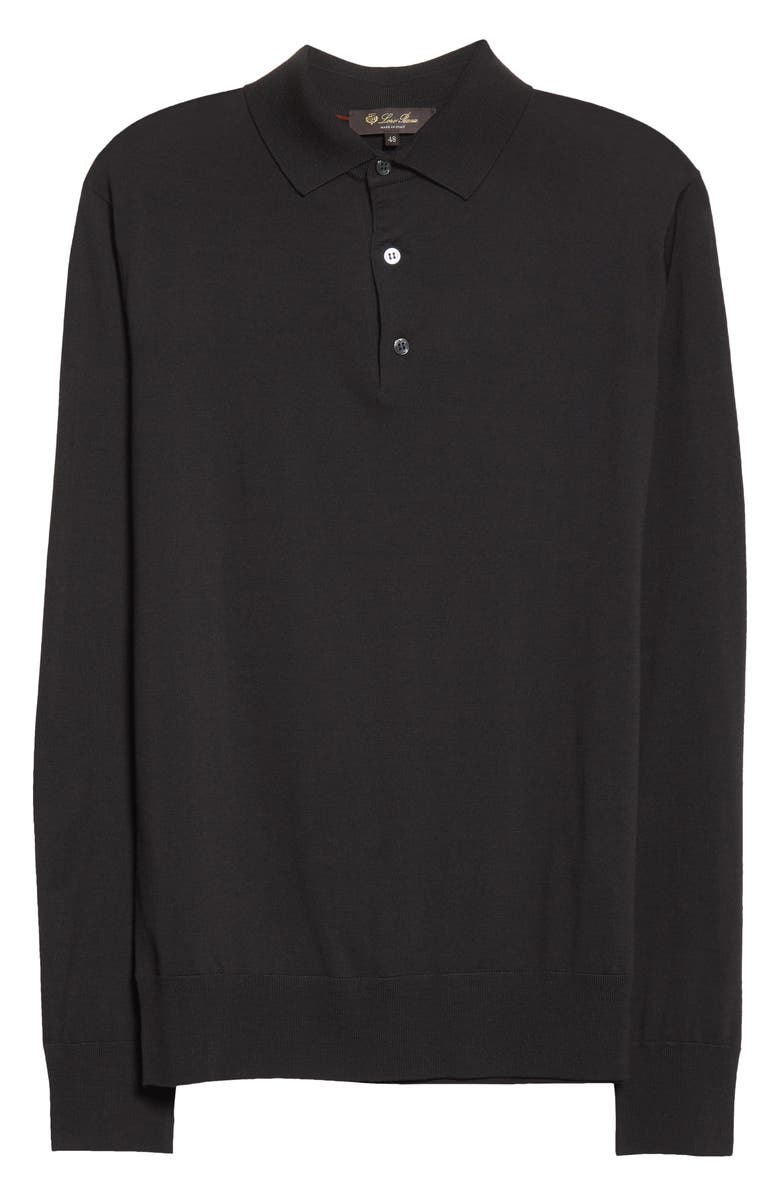 Loro Piana Long Sleeve Wish Wool Polo, Alternate, color, 