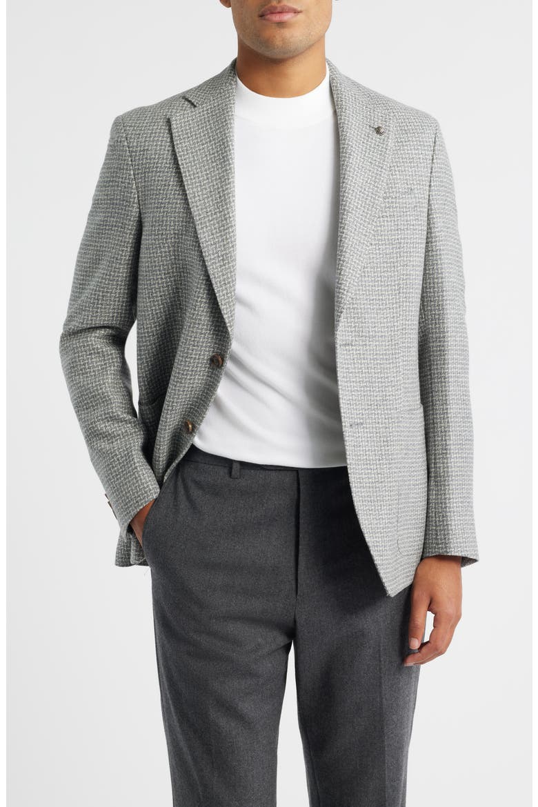Myles Unconstructed Basketweave Wool & Silk Blend Sport Coat, Main, color, LIGHT GREY