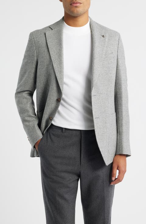 Myles Unconstructed Basketweave Wool & Silk Blend Sport Coat (Regular, Short & Long)