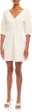 FIFTEEN TWENTY Puff Sleeve Chantilly Lace Minidress