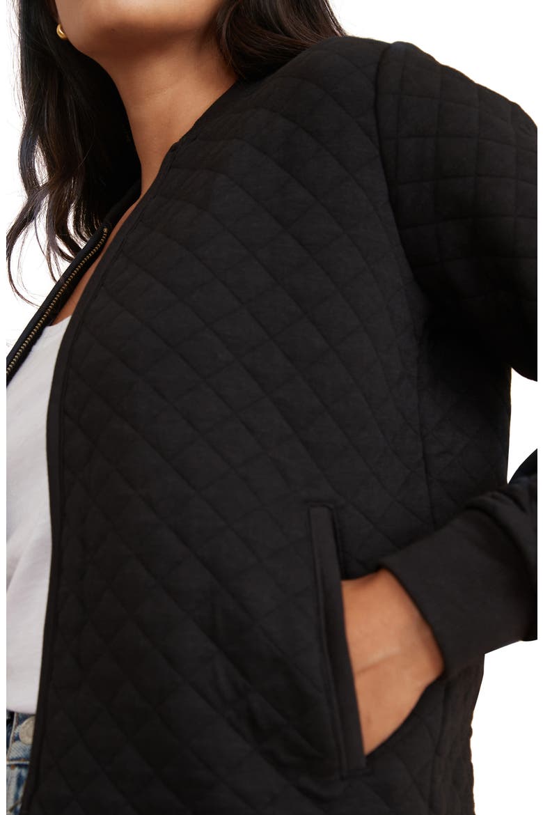 Corbet Quilted Bomber Jacket, Alternate, color, BLACK