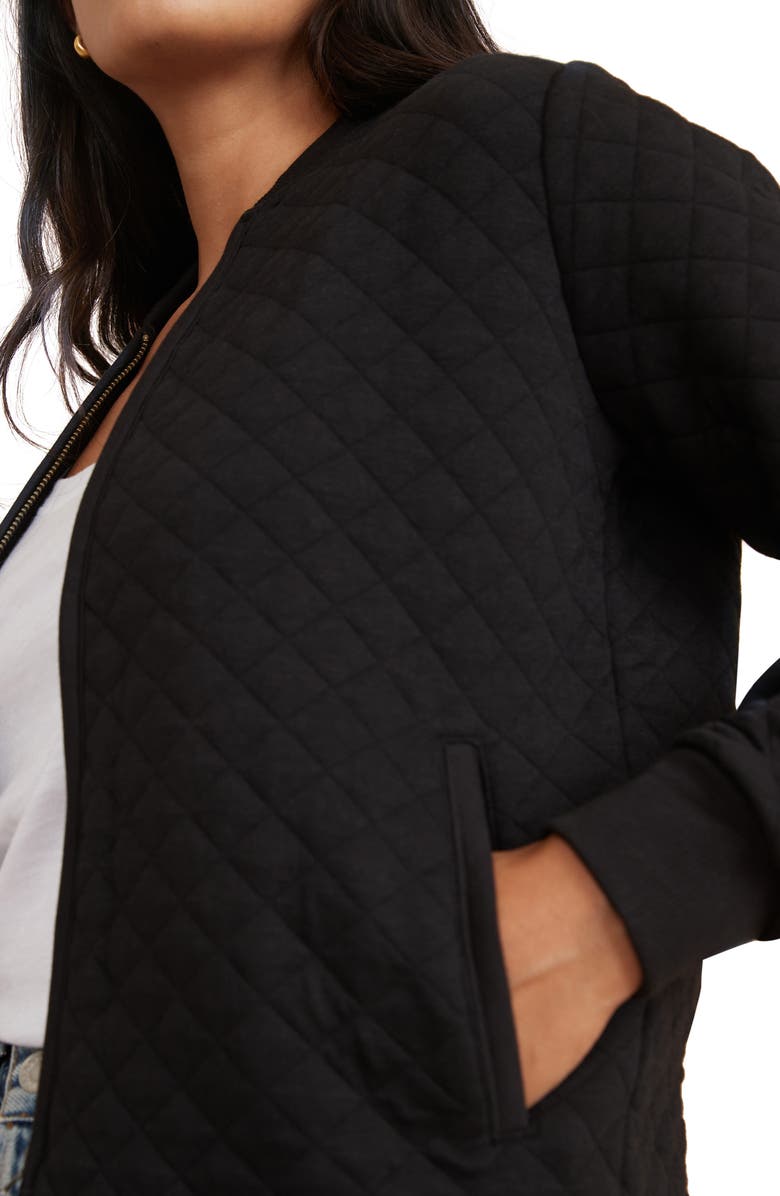 Marine Layer Corbet Quilted Bomber Jacket, Alternate, color, Black