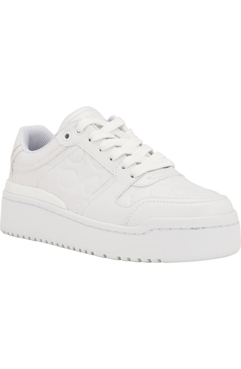 Calvin Klein Carlla Embossed Platform Sneaker, Main, color, White