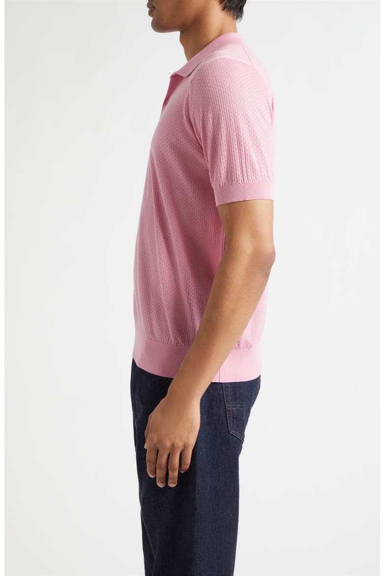 Calun Textured Sea Island Cotton Polo, Alternate, color, GLASS PINK